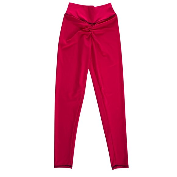 Hot Pink High-Waisted Scrunch Butt Leggings‎ Sexy Yoga Gym Club Athleisure Large - Picture 1 of 3